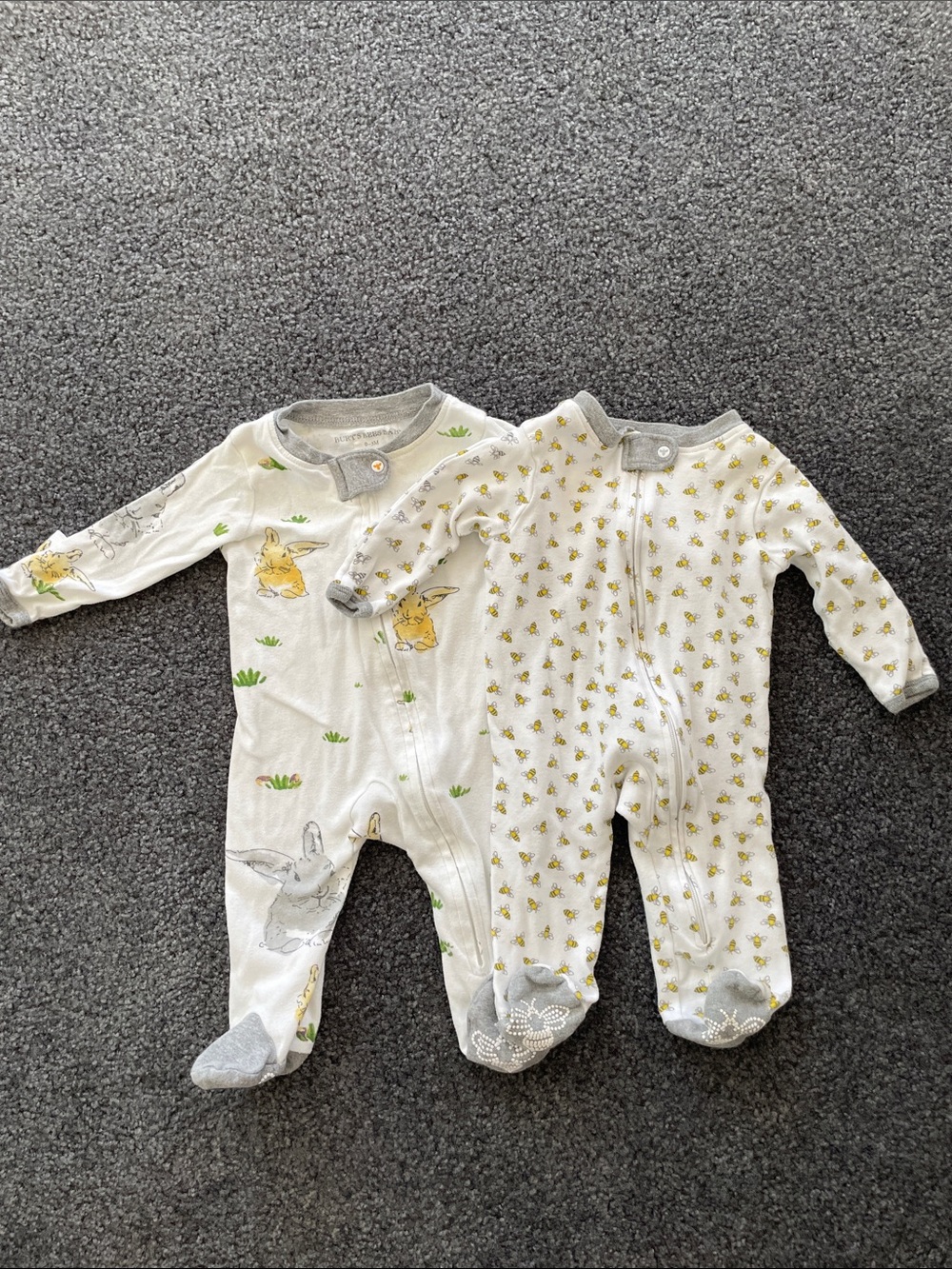 Burt's Bees Baby Bunny & Bees Footed One-Piece Bundle